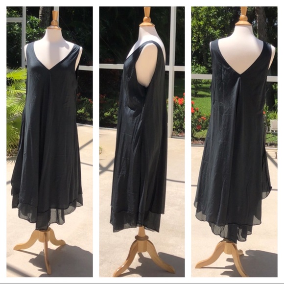 NEW! ❤️ CP SHADES Blanca Dress - Beautiful Layered Boho MIDI - Sz. L - Black NWT - Picture 3 of 12